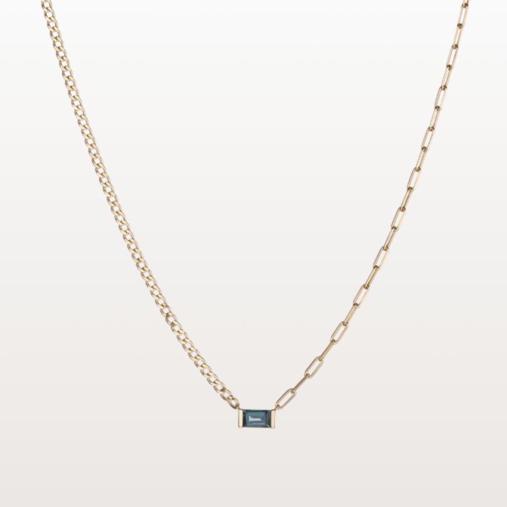 Aurate X Michelle: Tranquility Blue Topaz Chain Necklace